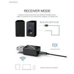 Bluetooth 5.0 - 2 in 1 - Bluetooth Adapter - Sender - Empfänger