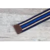 Modeable canvas bälte med dubbel legering spänne - randig