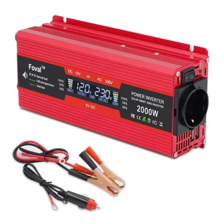 Display LCD - adattatore solare - doppia USB - 1500W - 2000W
