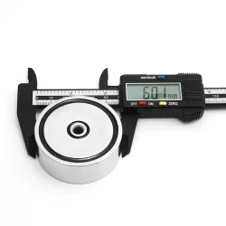 ImanesD48 - D60 - D67 - D75 - potente imán de neodimio con gancho - búsqueda doble lado - D60 * 22m m