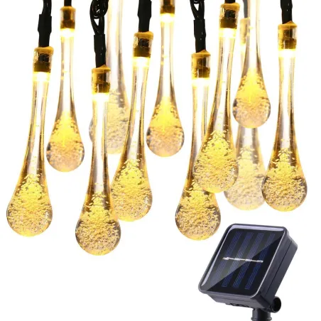 4m - 6m - luce stringa LED - lampadine a goccia solare - impermeabile - decorazione natalizia / giardino
