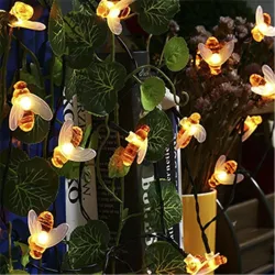 Solar powered - LED-sträng - garland ljus - utomhus / trädgård dekoration - honung bi