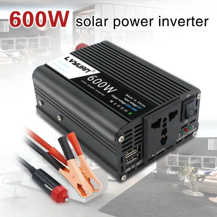 1000W - DC 12V AC 220V - kaksois USB mini-invertter - lataus adapteri - auton voltin muuntaja