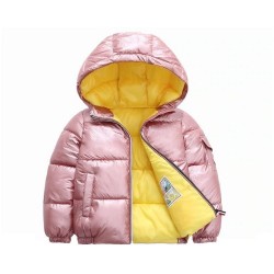 jaqueta de crianças quente com capuz - algodão - repelente de água