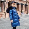 Lange - warme Winterjacke mit Pelzhaube - für Mädchen
