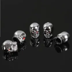 5 bitar - motorcykel / bil / cykel däck ventil caps - skalle