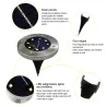 4 pezzi - lampade a energia solare - 8 LED - luce da giardino impermeabile