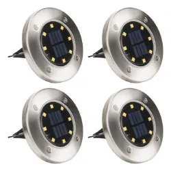 4 pezzi - lampade a energia solare - 8 LED - luce da giardino impermeabile