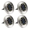 4 pezzi - lampade a energia solare - 8 LED - luce da giardino impermeabile