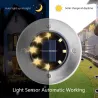 4 pezzi - lampade a energia solare - 8 LED - luce da giardino impermeabile