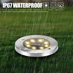 4 pezzi - lampade a energia solare - 8 LED - luce da giardino impermeabile