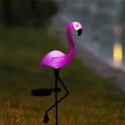 vaaleanpunainen flamingo - aurinkolamppu - vesitiivis puutarhavalo