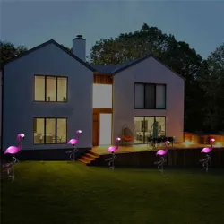 Iluminación solarPink flamingo - lámpara solar - luz impermeable del jardín