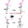 vaaleanpunainen flamingo - aurinkolamppu - vesitiivis puutarhavalo