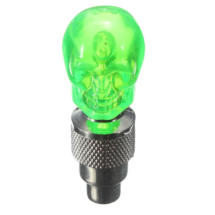 2 stuks - auto / motor / fiets ventieldopjes - neon led lamp - doodskopWiel onderdelen