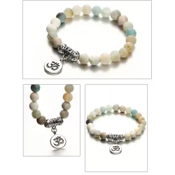 Bracciale con pietre naturali - fatto a mano - unisex