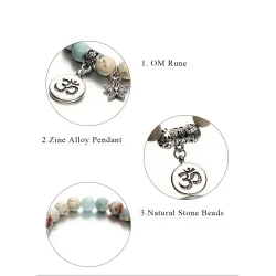 Bracciale con pietre naturali - fatto a mano - unisex