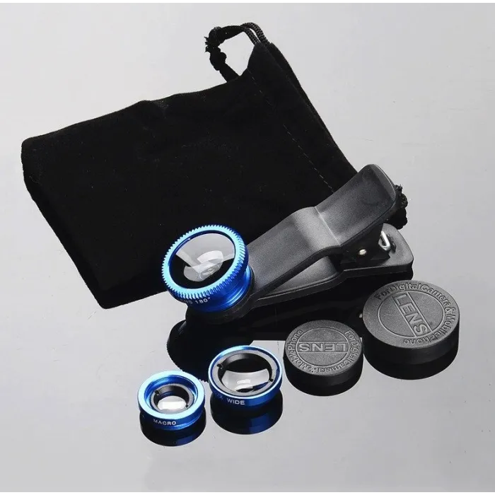 3 in 1 - fisheye - groothoek - macro - cameralens met clip voor iPhone / SamsungLenzen
