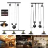 Vintage hanging pulley lamp - 2 / 3 heads - E27 - AC110 - 240V