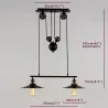 Vintage hanging pulley lamp - 2 / 3 heads - E27 - AC110 - 240V