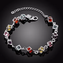 Multi-colored cubes bracelet - 925 sterling silver