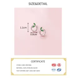 Kleine cirkels en blaadjes - roségouden / zilveren oorknopjes - 925 sterling zilverOorbellen