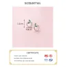 Círculos pequenos e folhas - rosa brincos de ouro / prata - 925 prata esterlina