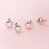 Kleine cirkels en blaadjes - roségouden / zilveren oorknopjes - 925 sterling zilverOorbellen