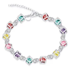 Moniväriset kuutiot - 925 sterling hopea