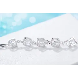 Bracciale elegante con cubetti - argento 925