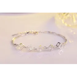 Pulseira elegante com cubos - prata 925