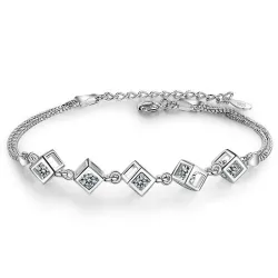 Elegant armband med kuber - silver 925