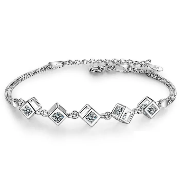 Bracciale elegante con cubetti - argento 925