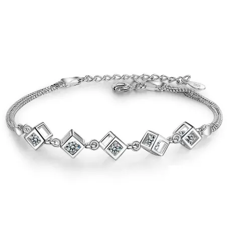 Pulseira elegante com cubos - prata 925