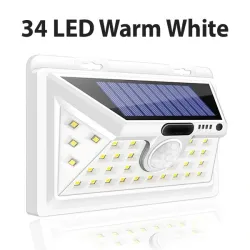 LED solljus - utomhus - rörelsesensor - vägg - vattentät - 34 LEDS