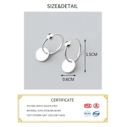 Aretes925 Sterling Silver - Pendientes de aro minimalista - Joyería