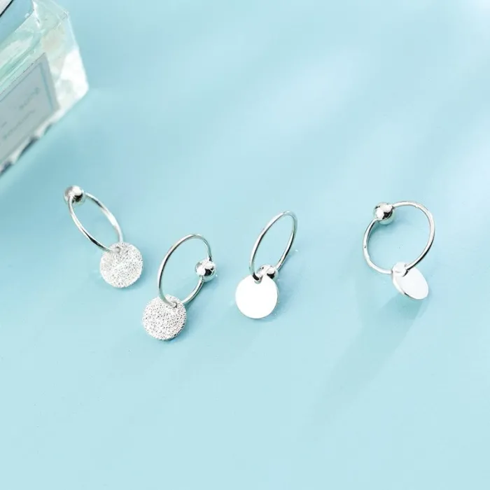 925 Sterling Silver - Orecchini a cerchio minimalista - Gioielli