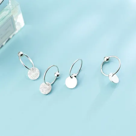 Aretes925 Sterling Silver - Pendientes de aro minimalista - Joyería