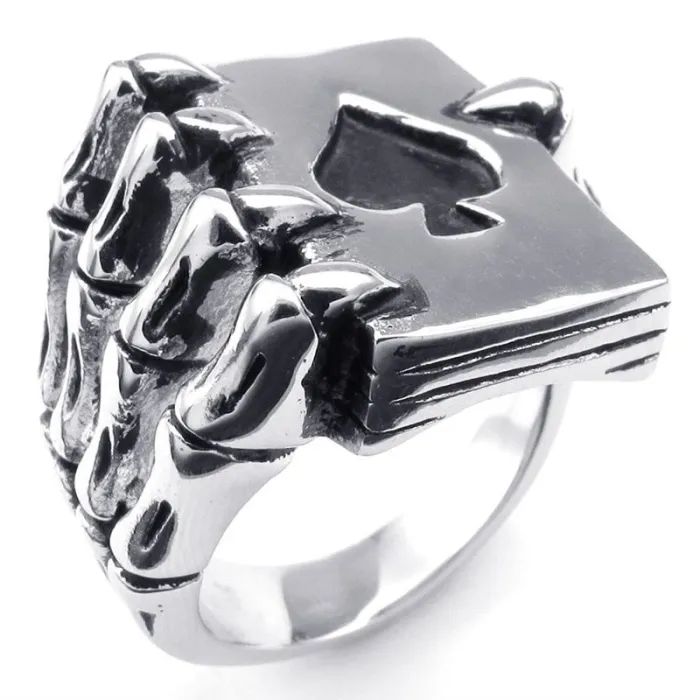 AnillosClaw holding tarjetas de póquer - anillo - metal