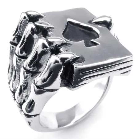 AnillosClaw holding tarjetas de póquer - anillo - metal