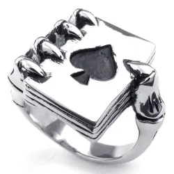 AnillosClaw holding tarjetas de póquer - anillo - metal