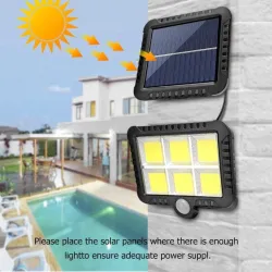 150COB - 128COB - 120COB - 100COB - Solar Light - Outdoor - Wall Light - Lampada di sicurezza - Telecomando