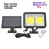 150COB - 128COB - 120COB - 100COB - Solar Light - Outdoor - Wall Light - Lampada di sicurezza - Telecomando