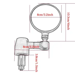 2Pcs - Specchio Moto Universale - Alluminio - Specchi laterali retrovisori