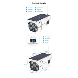 Seguridad de casaESCAM QF260 - WiFi - inalámbrico - IP67 - 1080P 2.0MP - energía solar - PIR - cámara de seguridad