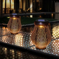 Iluminación solarLinternas de hierro con mango - solar - luz de jardín impermeable