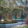 Iron lanterns with handle - solar - waterproof garden light