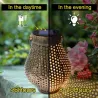 Iron lanterns with handle - solar - waterproof garden light