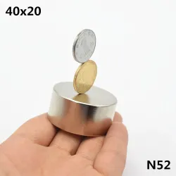 N52 - N35 - neodymiummagnet - runda - 40 x 20 mm - 2 bitar