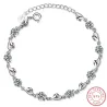 Bracelet with hearts & zirconia - 925 sterling hopea